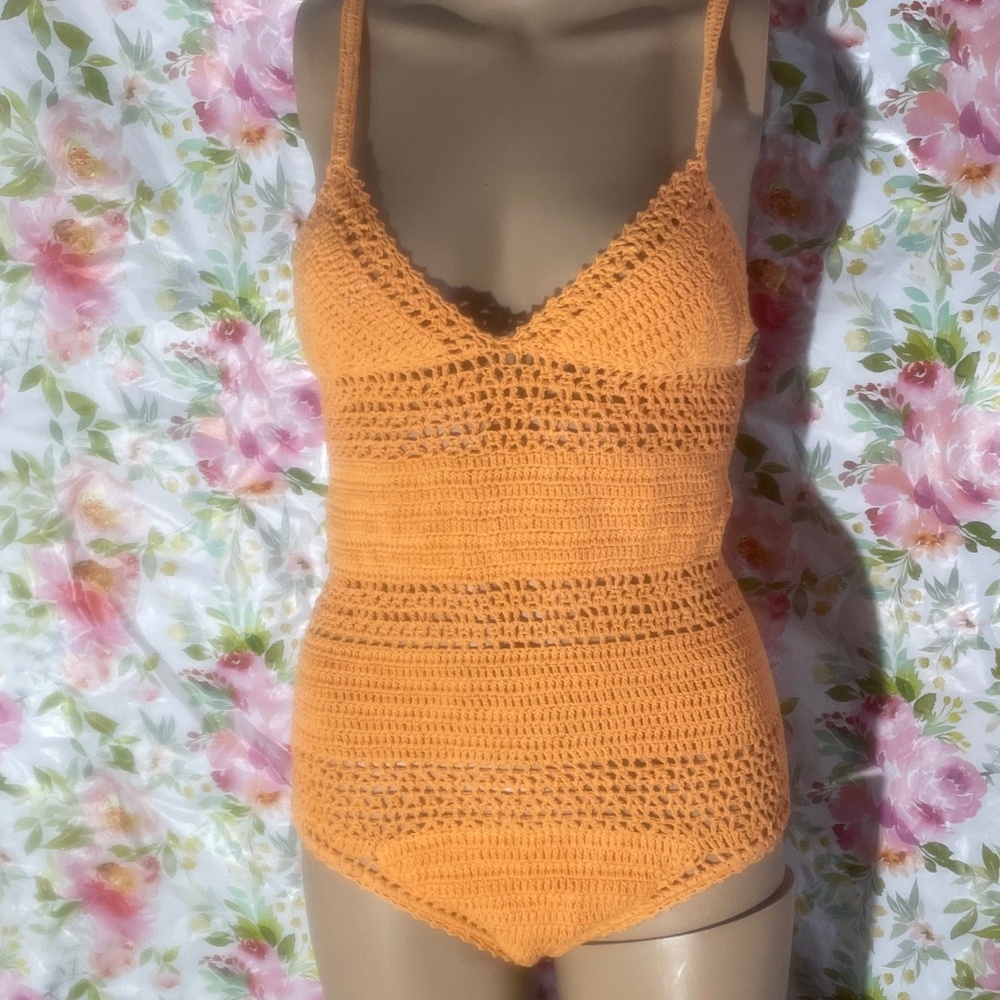 She Made Me Essential Crochet One Piece Swimsuit